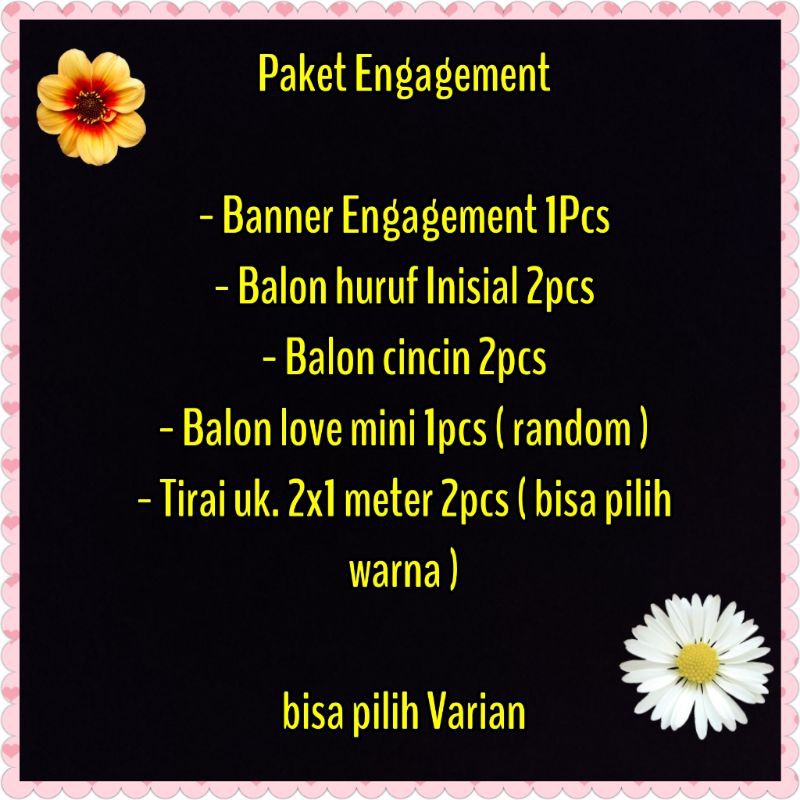 SET PAKET DEKORASI LAMARAN/ ENGAGEMENT/WEDDING