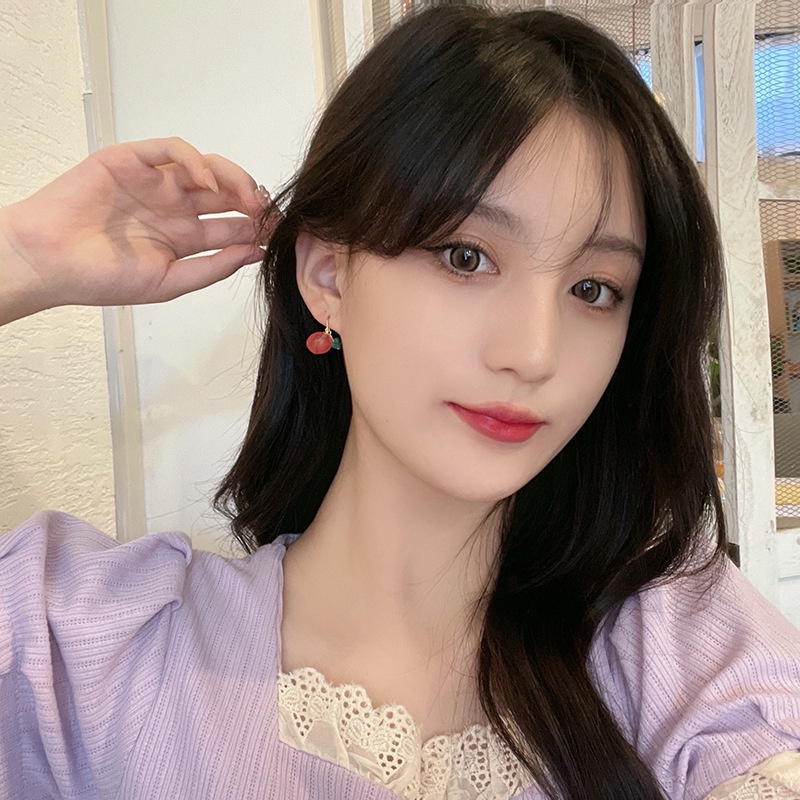 Anting Bulat Bahan Resin Gaya Korea Untuk Wanita