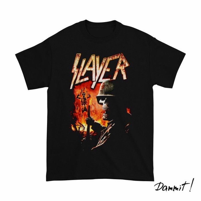 Kaos Band Slayer Torch | Kaos Music Slayer - Hitam