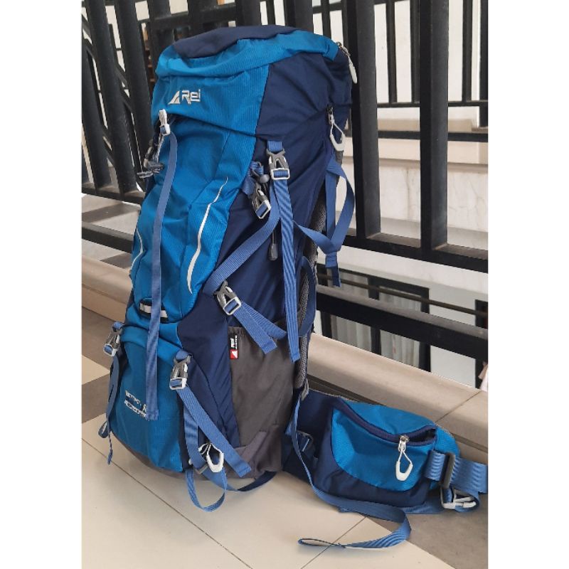 Preloved Tas Gunung Carrier Arei BINTAN 50+5L Outdoorgear REI - Biru