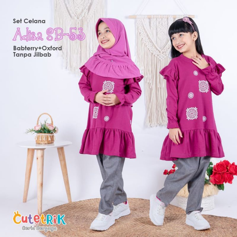 CUTETRIK Set Celana Anak ADISA SB-53 Fanta Setelan Muslim Tunik