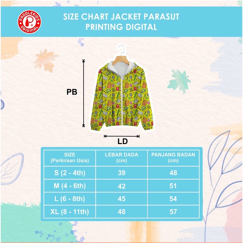 JACKET PARASUT ANAK PADDLE KIDS JAKET PRINTING PADDLEKIDS NABLFASHION