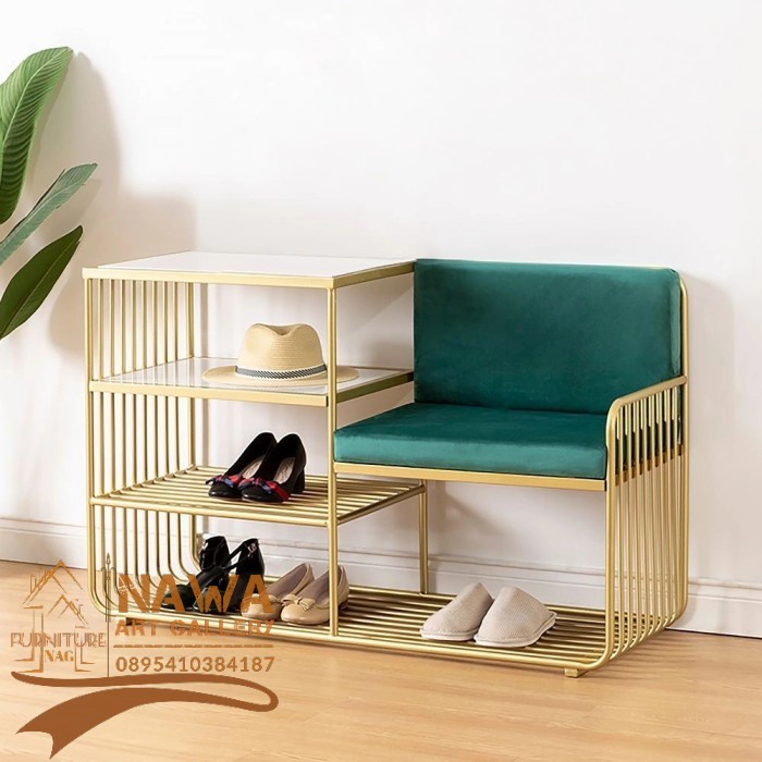 Bench | bangku sofa | Rak sepatu gold