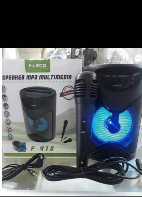 Speaker Bluetooth LED Fleco F418 Free mix karaoke