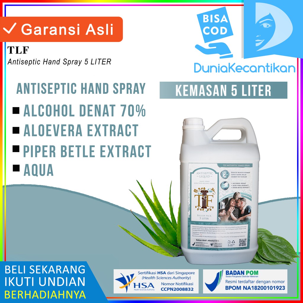 Hand Sanitizer Antiseptik Cair 5 Liter TLF BPOM Alcohol / Hand Sanitizer Liquid / Antiseptik Liquid