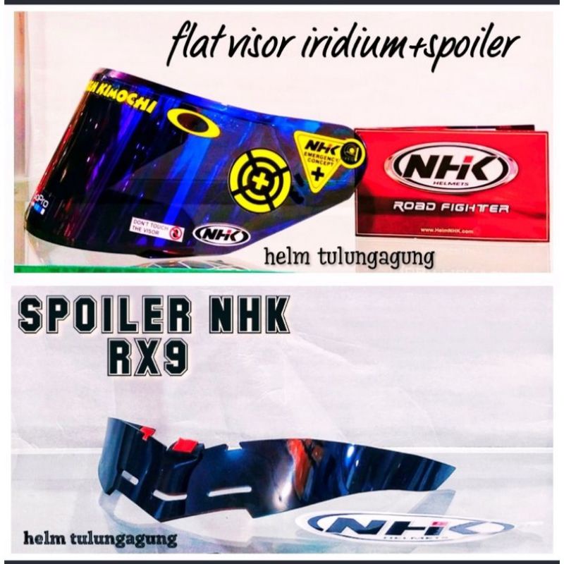 Flat visor NHK Rx9 Paket Flat visor + Spoiler NHK rx9 +stiker visor