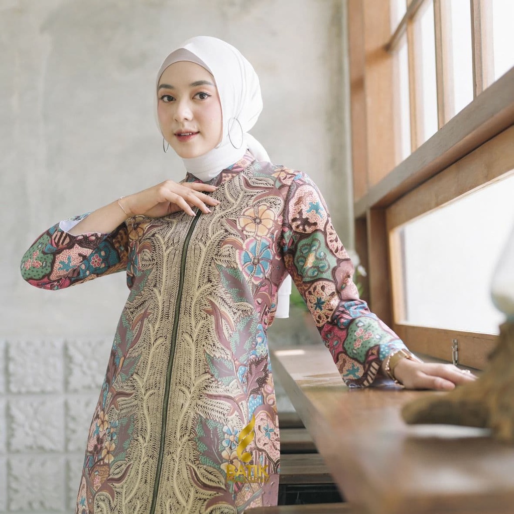 Batik Prabuseno - SALSA Tunik Batik Wanita Lengan Panjang