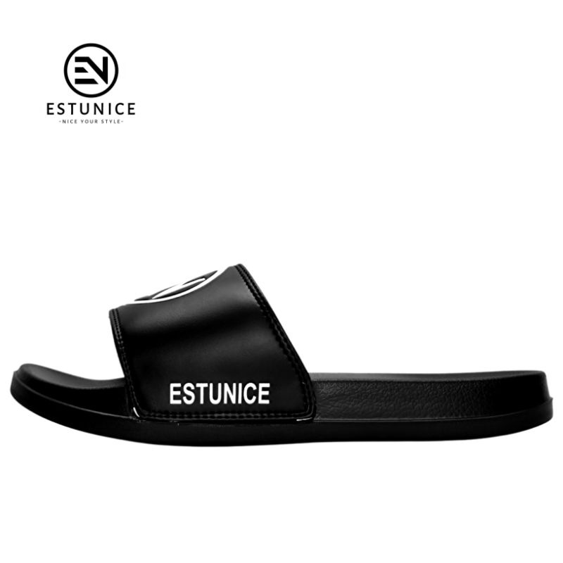 Estunice Sandal Slop Pria Slip On Slide - Original V1 Hitam-3