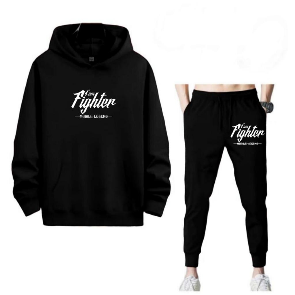 SETELAN I AM FIGHTER MOBILE LEGEND HOODIE DAN CELANA PANJANG MURAH TERLARIS NYAMAN DIPAKAI