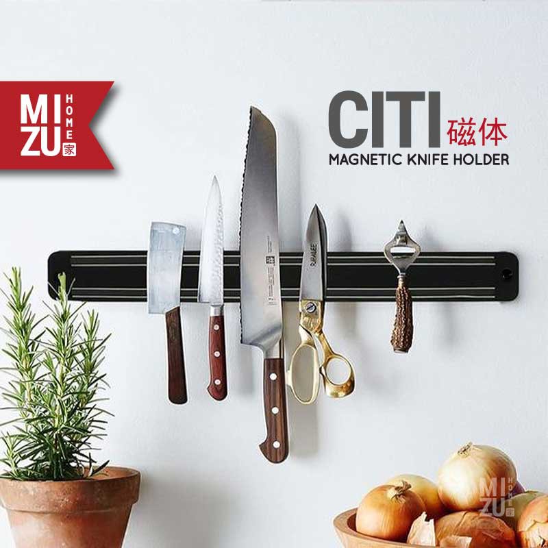 MIZU CITI Magnetic Knife Holder Organizer Gantungan Pemegang Tempat Pisau Magnet Dinding Dapur-1