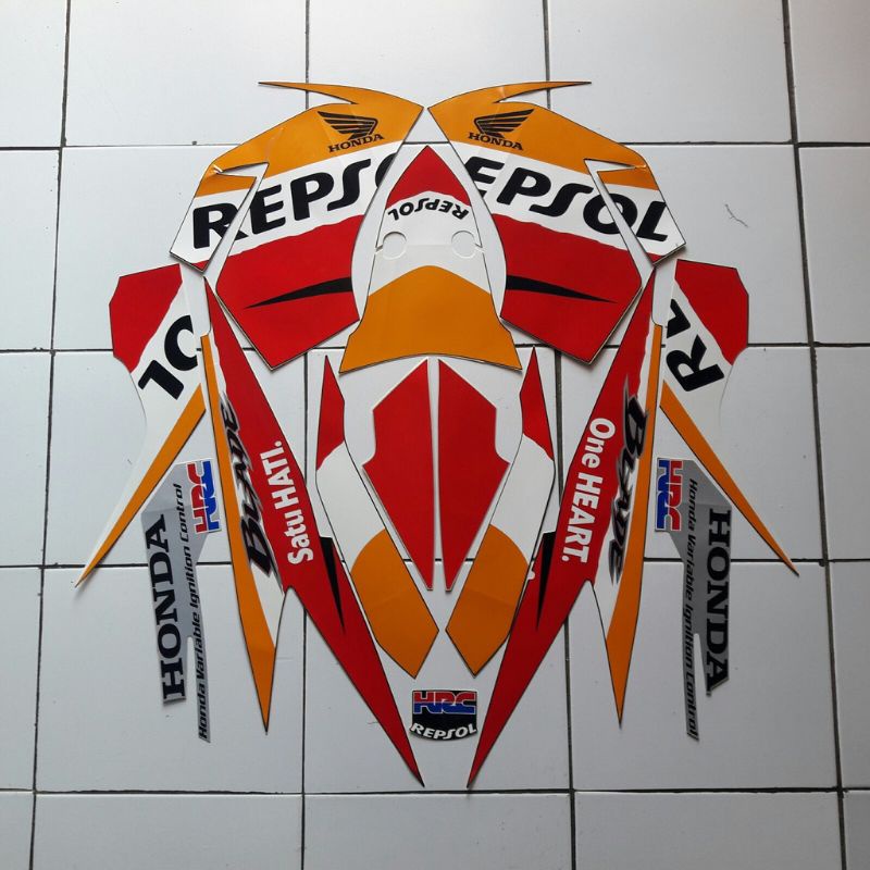 Striping Blade 2011 2012 REPSOL Karbu | sticker bodi motor blade repsol besar