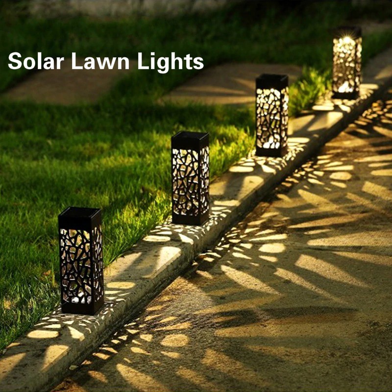 Lampu Taman Solar Panel Garden Decoration Ground Plug Warm Light EM311 - Warm White