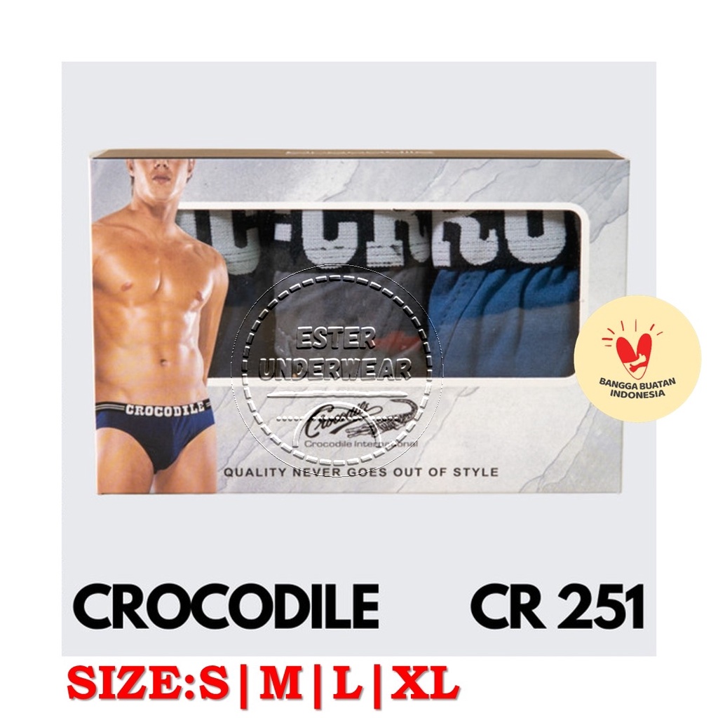 Celana Dalam Pria CROCODILE CR 251B ISI 3Pcs/Pack  |Celana Dalam Pria