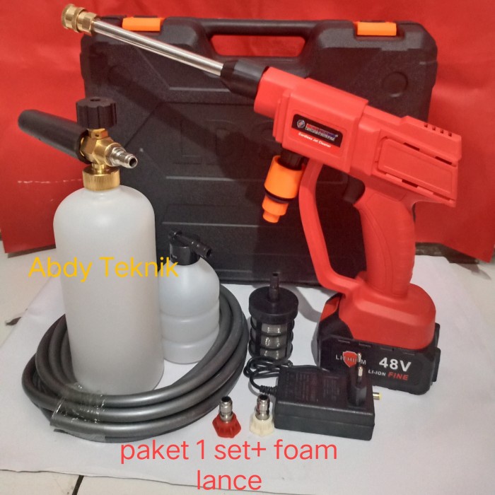 Unik jet cleaner cordless baterai 48V plus foam lance Murah