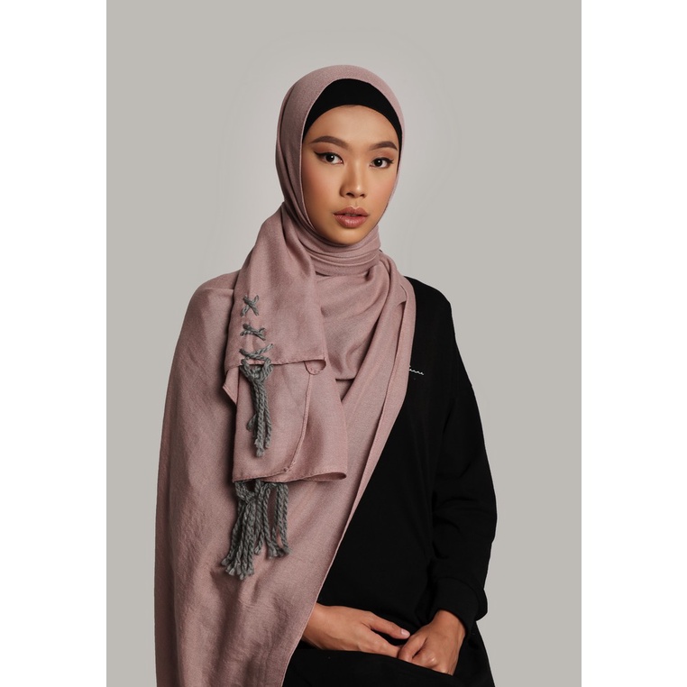 Jual Renita Shawl Kerudung Pashmina By Hanna Hijab In Dusty Pink 551020 