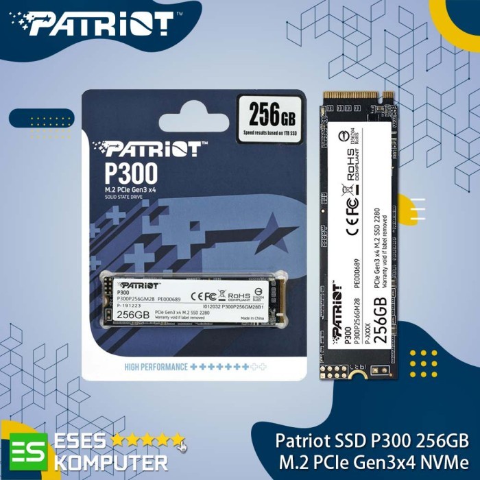 SSD Patriot P300 256GB M.2 PCIe 3.0 Gen3x4 NVMe