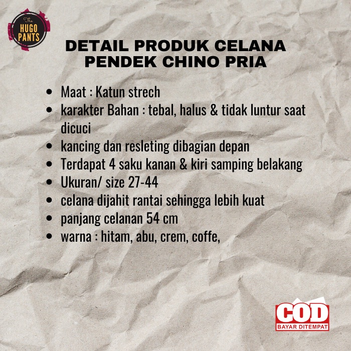 CELANA PENDEK CHINO | DISTRO |SURFING | JUMBO | PRIA BAHAN KATUN