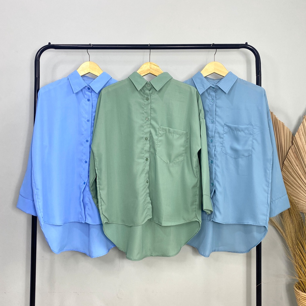 [100K GET 4] The Bloom House - Indraini Shirt Wolfis Atasan Wanita Kemeja Polos B105