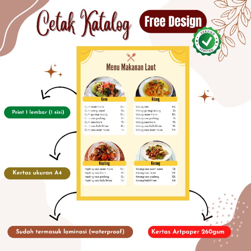 

CETAK MENU, KATALOG FREE DESIGN