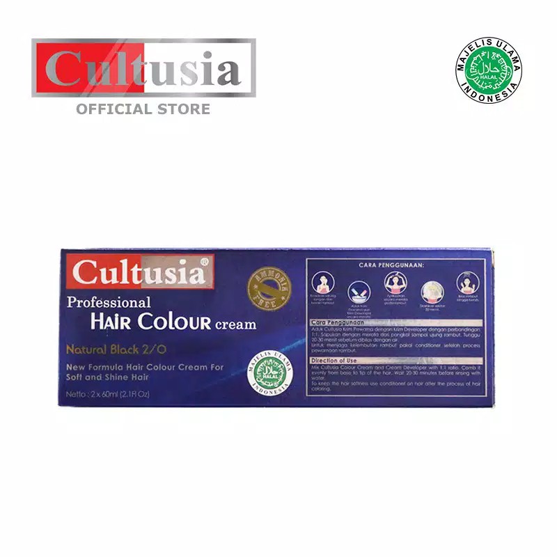 Cultusia Hair Color Black 2/0 60 ML+CONDISIONER