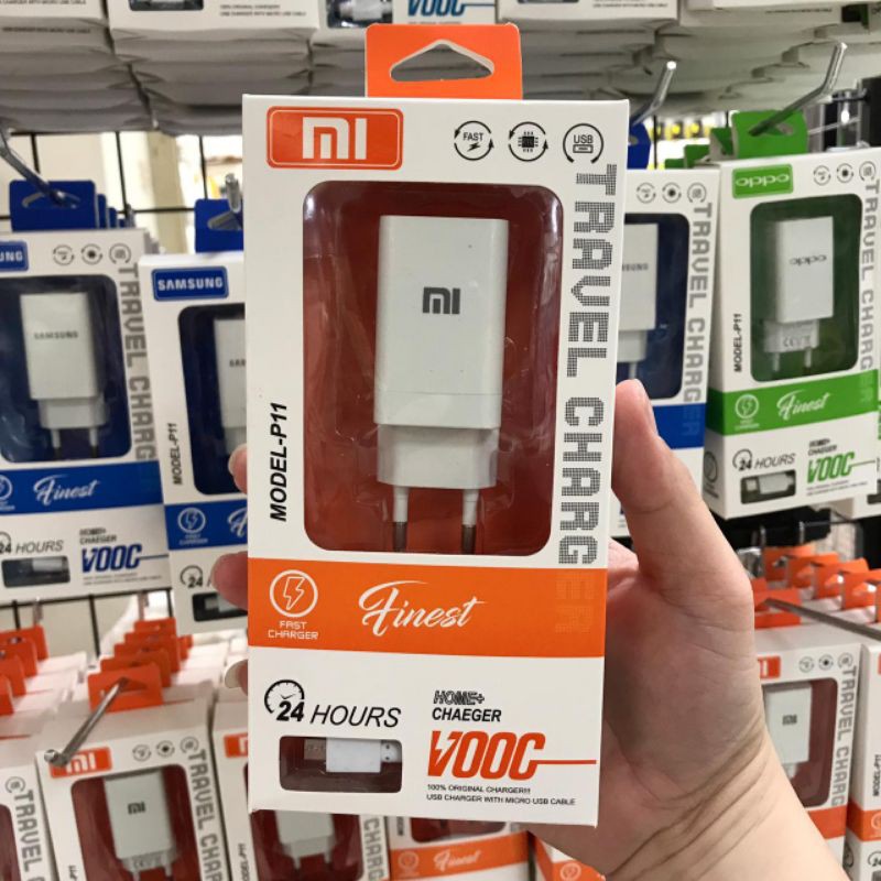 CHARGER XIAOMI VOOC P11 MICRO USB 2.1A OUTPUT 2USB TC VOOC BRANDED