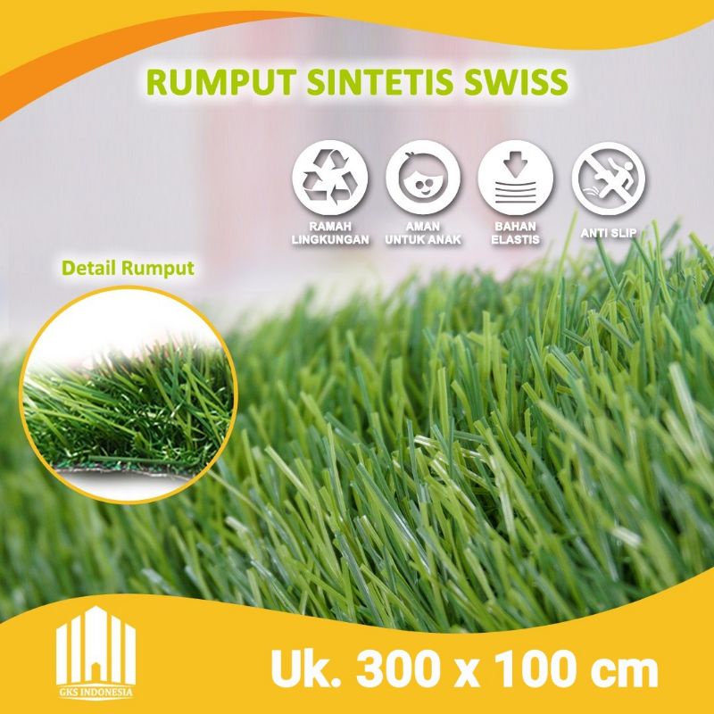 Rumput Sintetis Meteran Outdoor Indoor Swiss Jepang  300 x 100 cm Best Quality