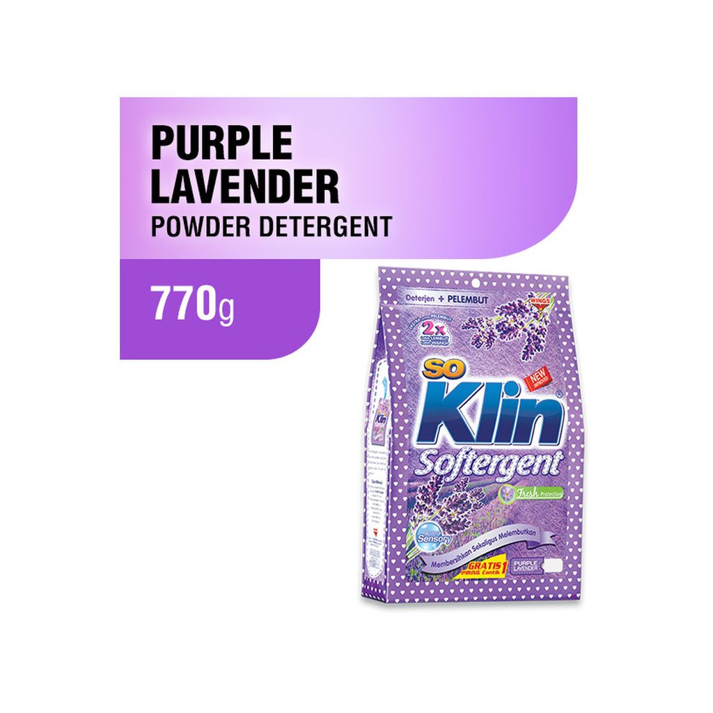So Klin Softergent PURPLE LAVENDER BUBUK 770 gram Soklin 