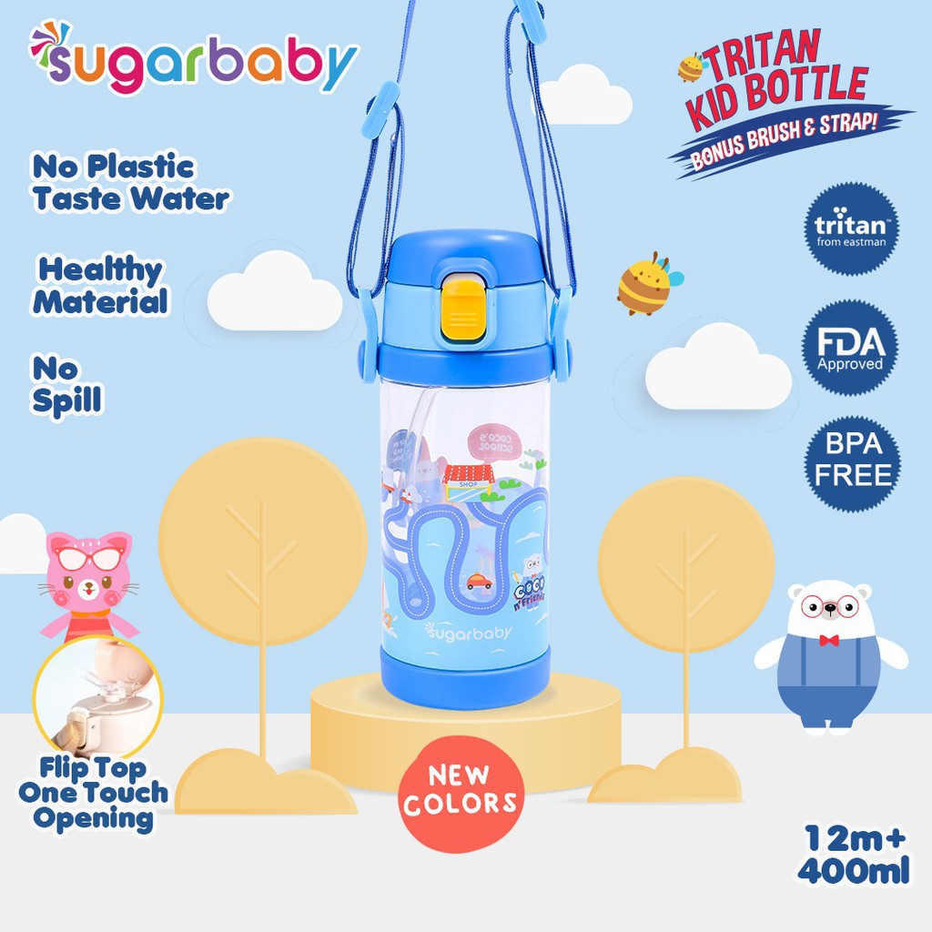 Sugar Baby Tritan Kid Bottle Botol Minum Anak Light Blue Biru Muda 400ml