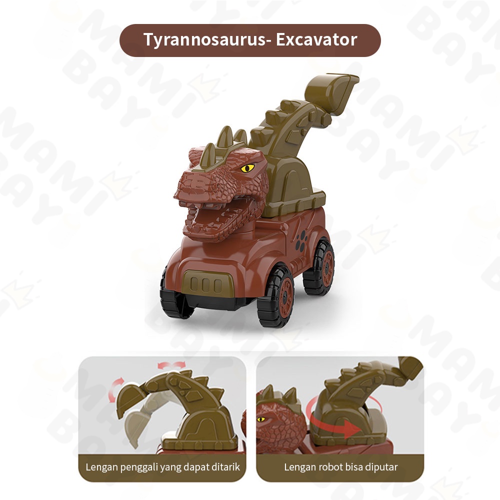 Mamibayi mainan dinosaurus Engineer 4 motive mainan mobil mobilan