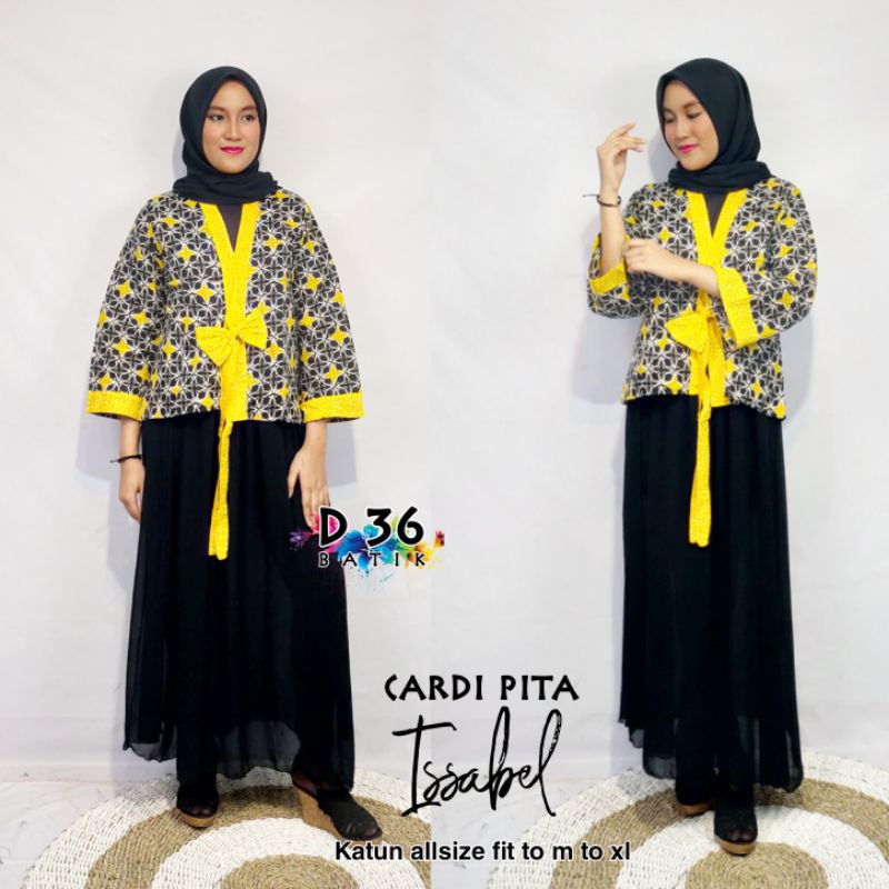 Outer Cardi lengan wanita katun murah kekinian Baju luar motif tenun cewek remaja ibu abg cardi blazer rompi big size besar Atasan Kasual Modern Katun luaran trendi kece trendy praktis gemoy cantik ayu rompi seragam