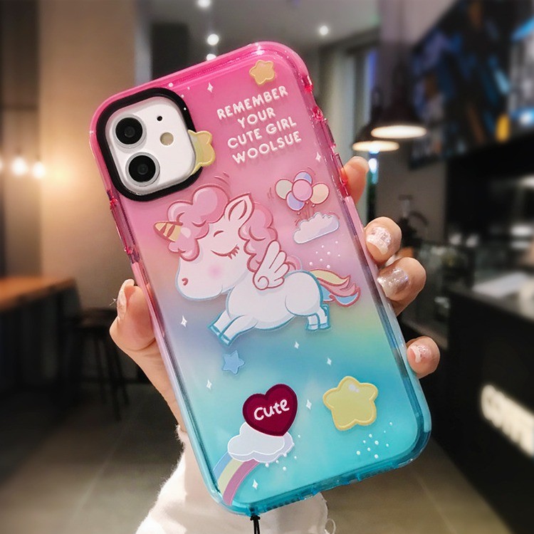 CUTE GIRL UNICORN Rainbow case iphone 6 7 8 6+ 7+ 8+ X Xs 11 Pro Max 12 pro max 13 14