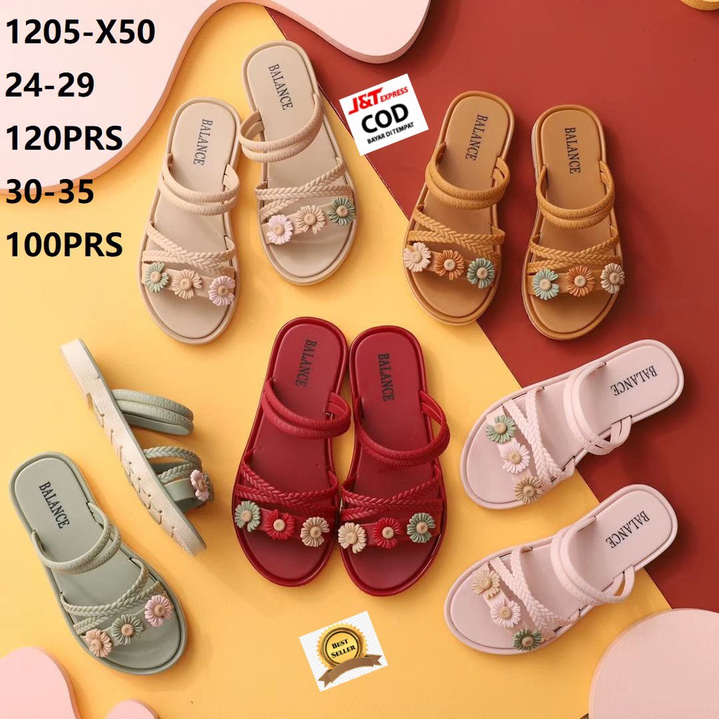 SANDAL JELLY ANAK-ANAK SANDAL KARET BUNGA ANAK WANITA SENDAL BALANCE