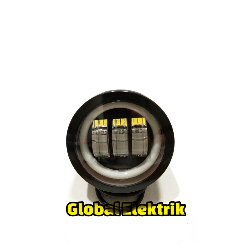 Lampu Tembak Sorot Led CWL 3 Mata Bulat Lensa 6D 30Watt Lampu Sorot Led Motor Mobil