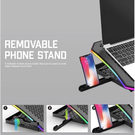 itstore Nyk Coolingpad X8 Artemis (RGB with Phone Holder) Cooling pad x-8 x 8 Gaming Led