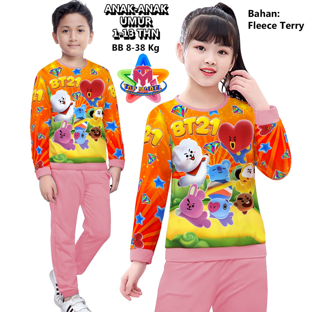 Setelan Anak anak BTS BT21 Printing Setelan Olahraga anak TM 00089 BISA COD &amp; Gratis Ongkir Training Anak Cowok Cewek terbaru dan termurah Sportswear Children Paling Tren &amp; Laris Terbaru Kekinian Baju Anak Baju Olahraga Anak Baju Senam Baju Olahraga