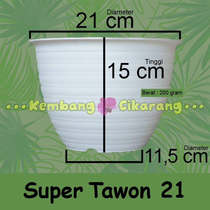 (LUSINAN) Pot bunga model Super Tawon ST 21 (21cm)(12pcs) Pot Putih ST