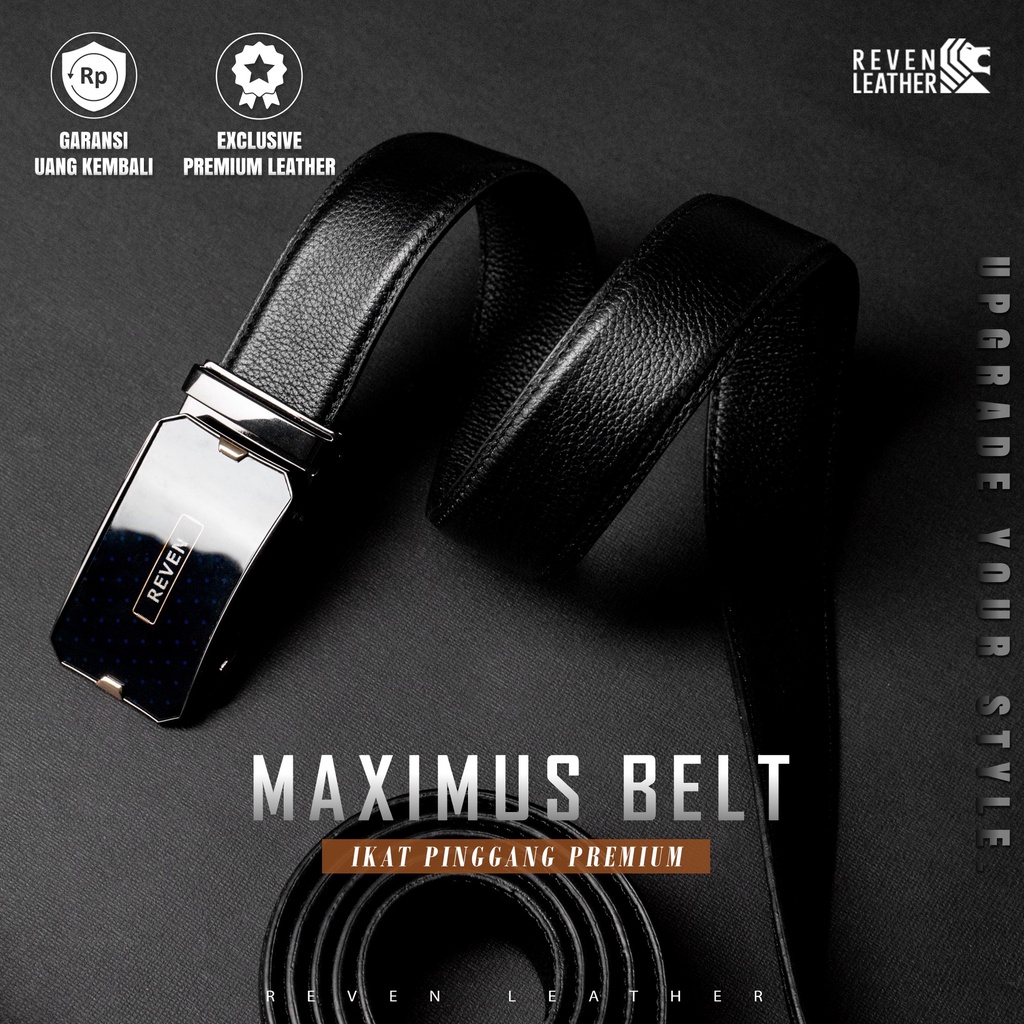 Reven Leather Ikat Pinggang Pria Kulit Asli - Maximus Belt