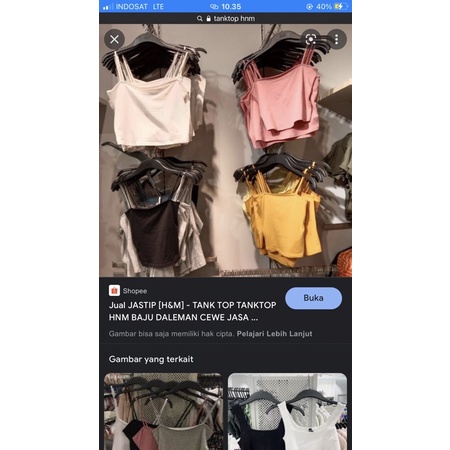 preloved hnm tanktop crop orange