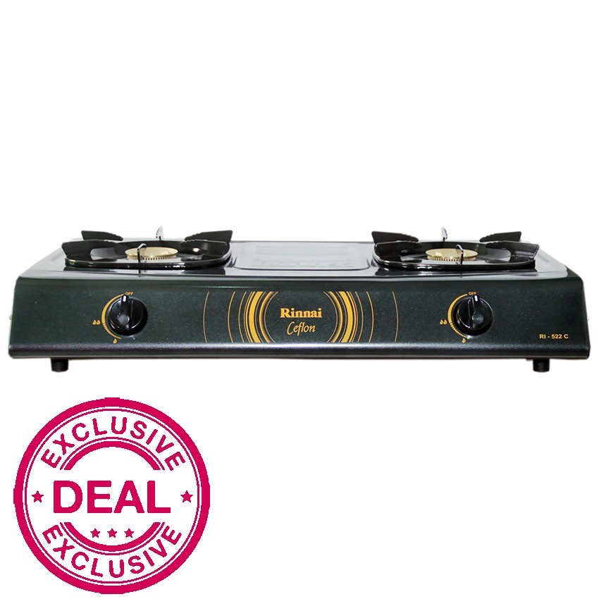 Kompor Gas 2 Tungku Teflon RINNAI RI-522C Murah