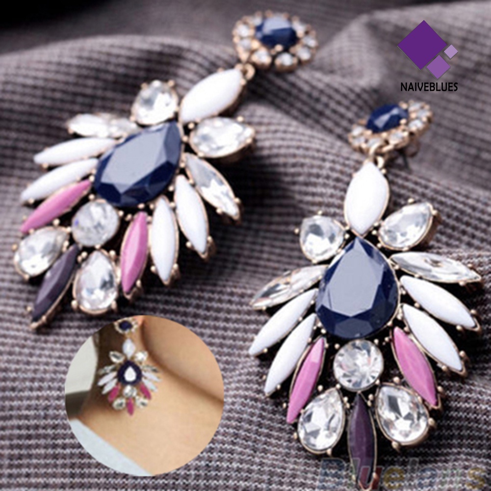 Anting Stud Berlian Imitasi Shiny Untuk Wanita