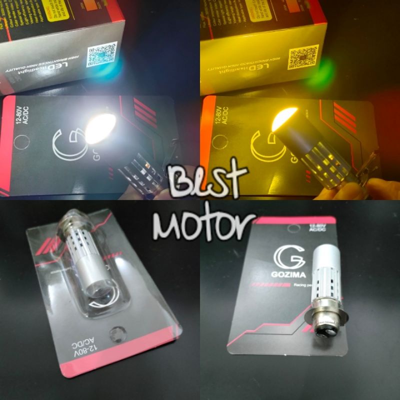 Lampu depan motor LED Laser H6 Putih Kuning Bholam Matic Bebek