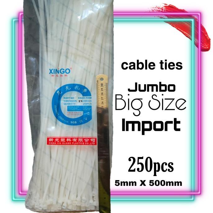 

\"\"\"\] kabel tis, cable ties, 5mmx500mm XINGO isi 250pcs import lebih hemat