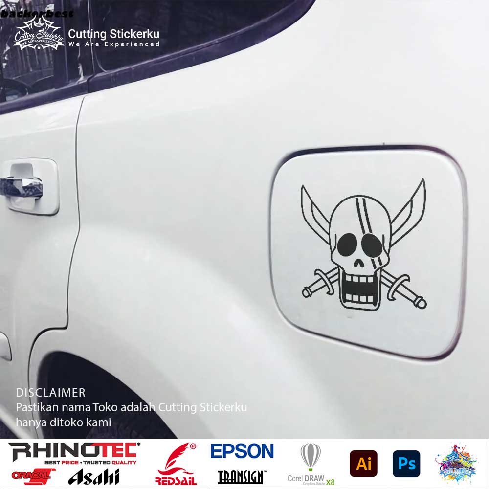 Cutting Stiker Jolly Joger Flag Shank Variasi Motor Mobil Sticker One Piece Motor Timbul Keren Nyala Dasbor Spakbor Visor Body Kaca Helm Laptop Reflective Tahan Air Setiker Bodi Samping Anime Jepang Matic Pickup Windshield