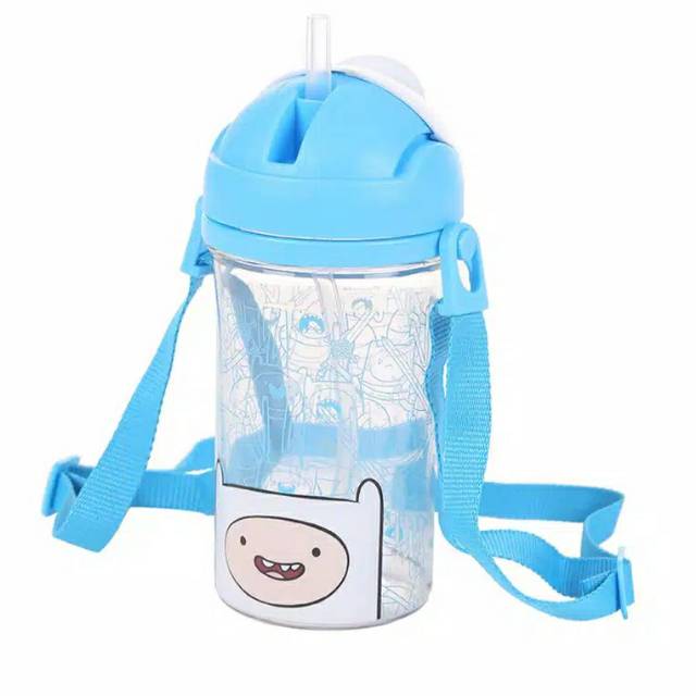 Miniso Official Adventure Time- Water Bottle With Straw 400ml/ Botol Minum Anak Murah Berkualitas