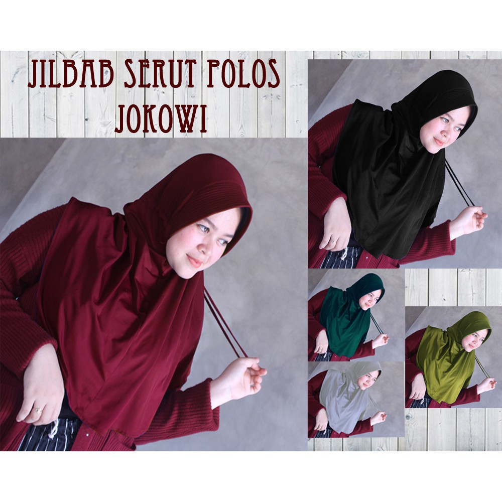jilbab jokowi serut jumbo/jilbab jokowi/jilbab jokowi serut/jilbab serut jokowi murah hijab instant