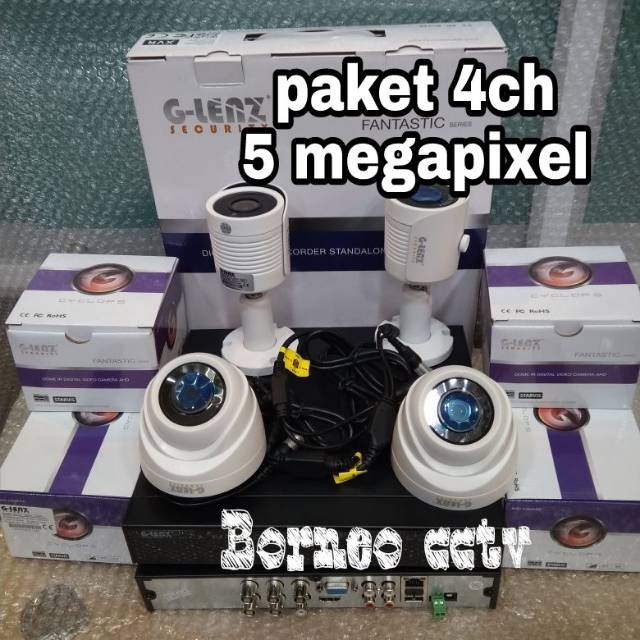 PAKET CCTV COLORVU 4 CHANNEL 4 KAMERA LENSA 5MP 1080P