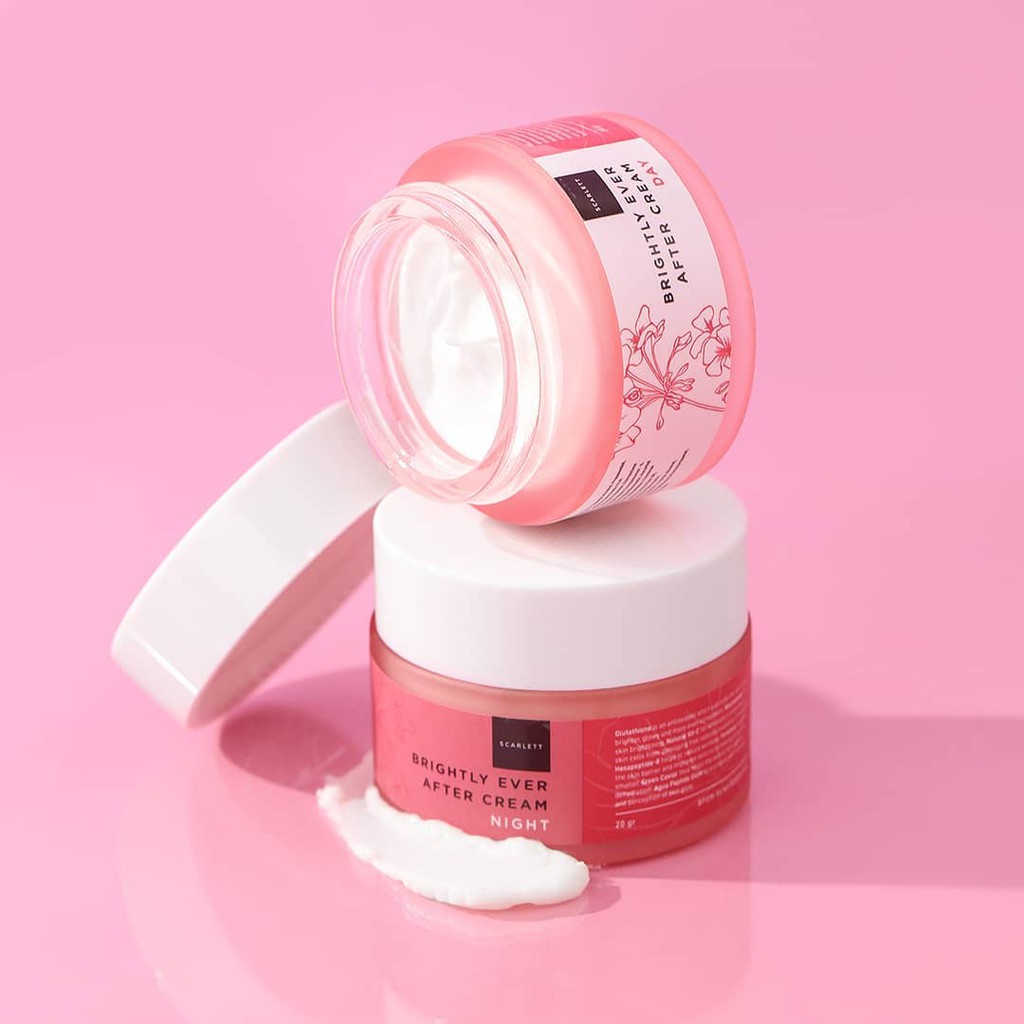 Scarlett Brightly Ever After Day Night Whitening Face Cream - Krim Pemutih Wajah Siang Malam Ampuh