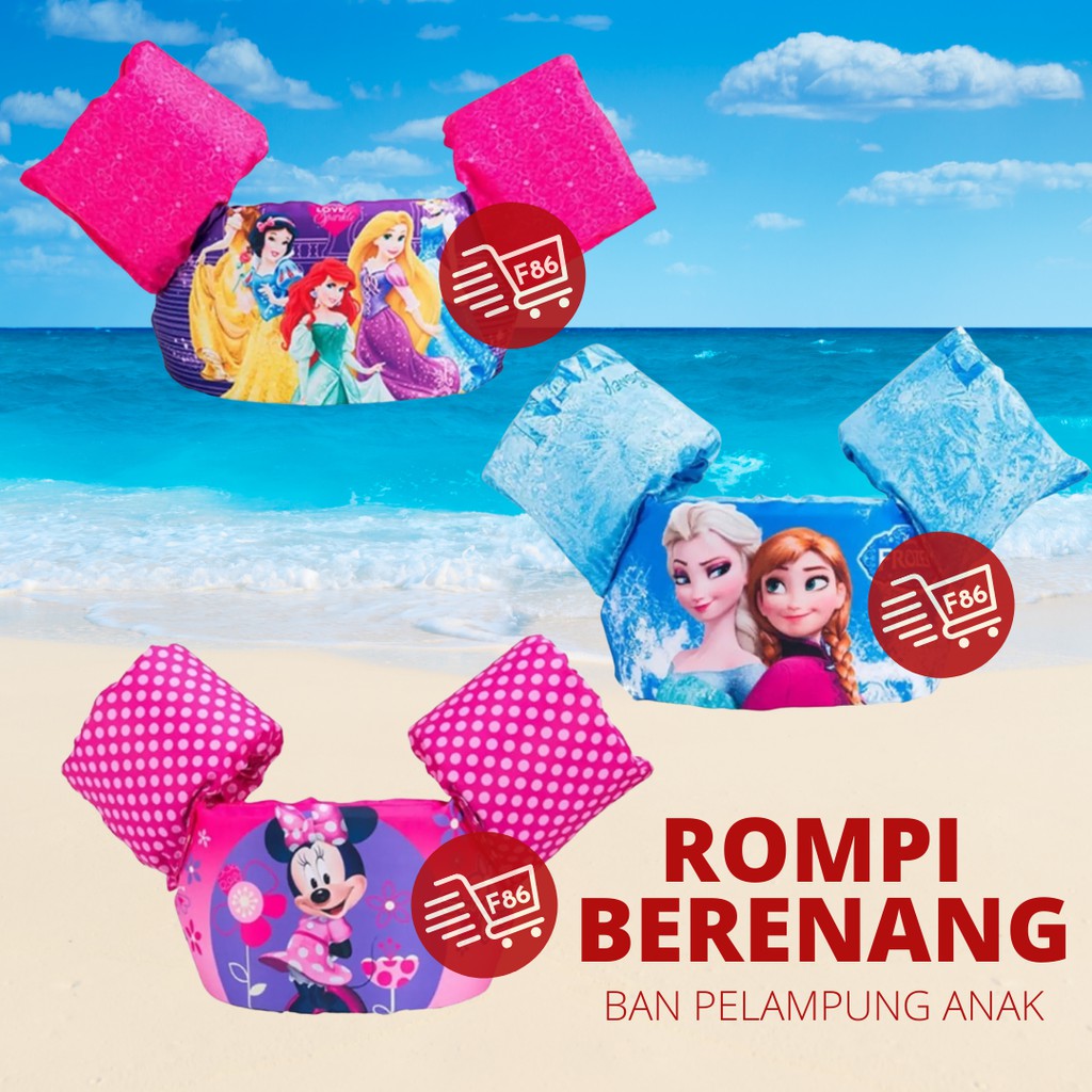 [F86] Pelampung rompi ban renang anak jacket puddle jumper swim SATU SET TANGAN DADA