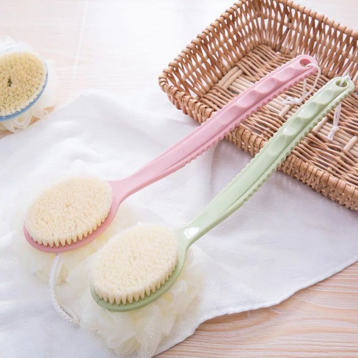 SIKAT SCRUB PUNGGUNG UNTUK MANDI LONG HANDLE SOFT BATH BRUSH 2 in 1