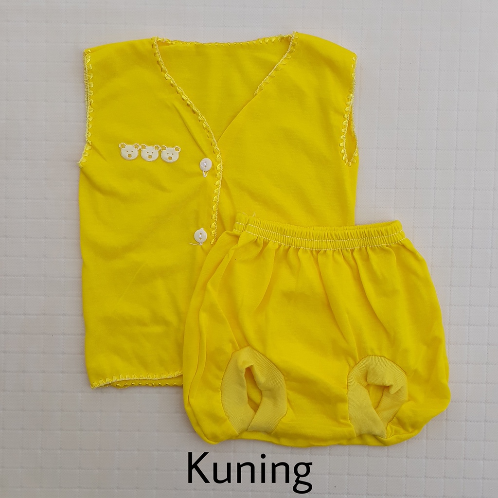 1 LUSIN (12 set) Setelan bayi kutung POLOS harga grosir